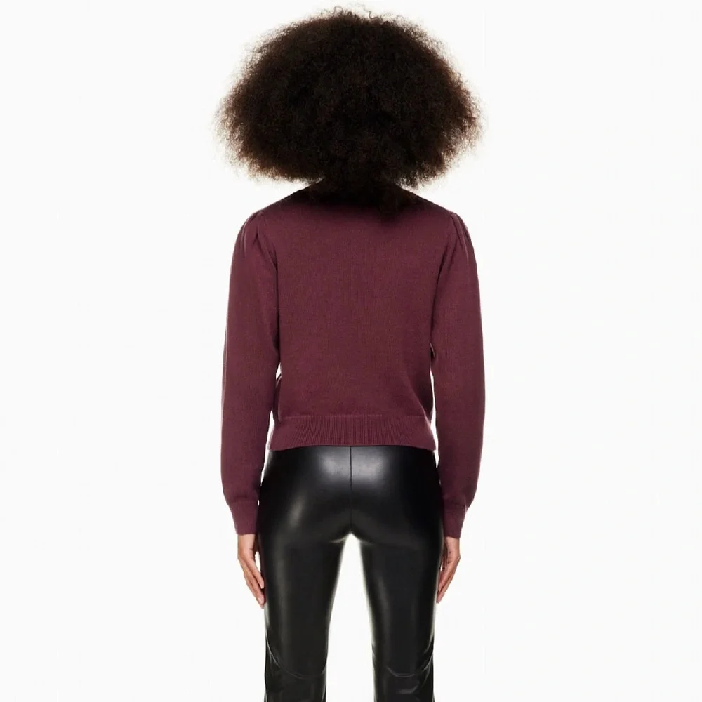 Aritzia Wilfred Moonrise Cardigan Spiced Burgundy Size Large NWOT - Picture 10 of 10